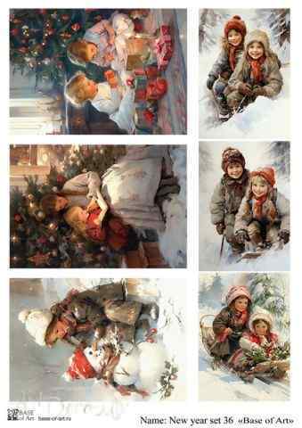 Карта для декупажа А4 NEW YEAR SET 36