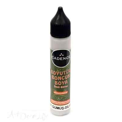 Краска контурная Cadence Glitter Dimensional Paint, 25 ml. Silver-451