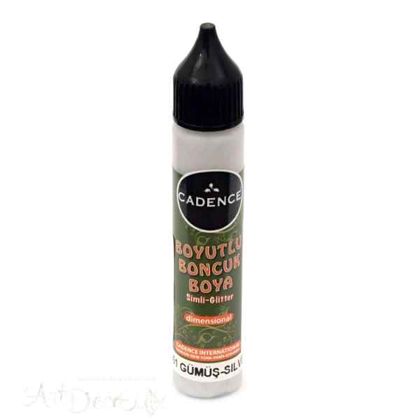 Краска контурная Cadence Glitter Dimensional Paint, 25 ml. Silver-451