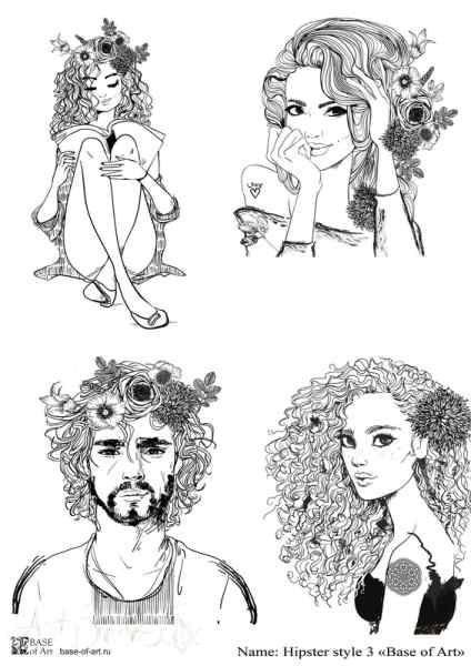 Карта для декупажа А3 Hipster style3
