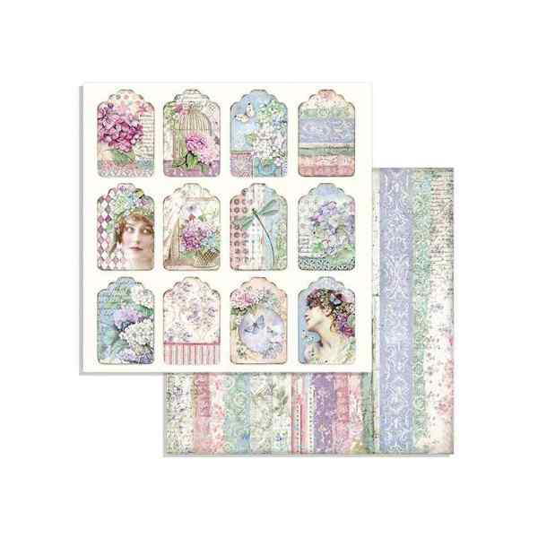 БУМАГА ДВУХСТОРОННЯЯ ДЛЯ СКРАПБУКИНГА "ГОРТЕНЗИЯ"