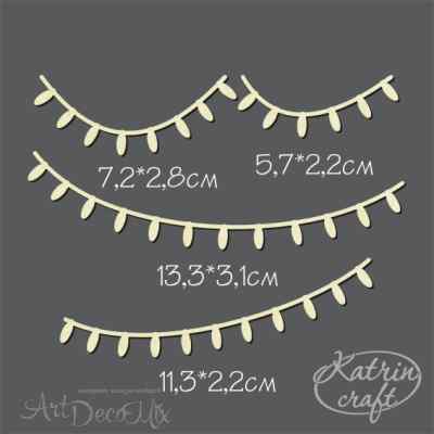 Чипборд Гирлянды набор 4шт.