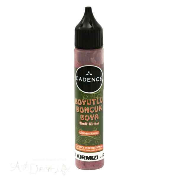 Краска контурная Cadence Glitter Dimensional Paint, 25 ml. Red-454 