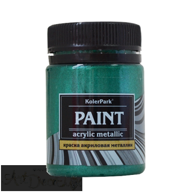 Краска акриловая декоративная металлик, 50мл. Малахит