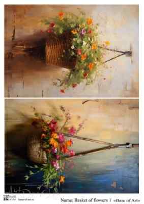 Карта для декупажа А4 BASKET OF FLOWERS 1