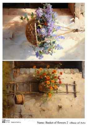 Карта для декупажа А4 BASKET OF FLOWERS 2