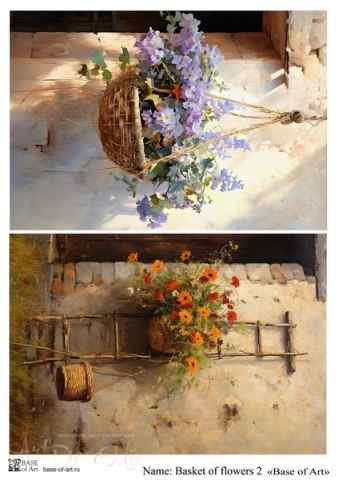 Карта для декупажа А4 BASKET OF FLOWERS 2
