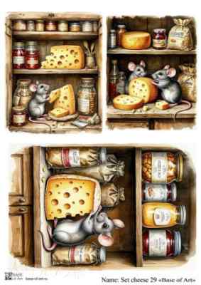 Карта для декупажа А4 Set cheese 29