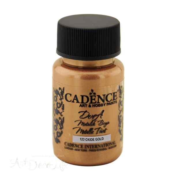 Краска акриловая, металлик, "Dora", CADENCE, бриллиантовый блеск, 50 мл, цвет 123 Оксид золота