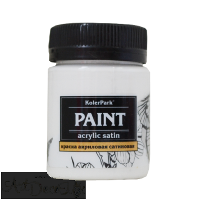Краска акриловая сатиновая, 50мл. Белая