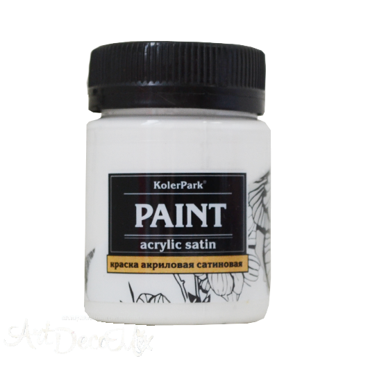 Краска акриловая сатиновая, 50мл. Белая