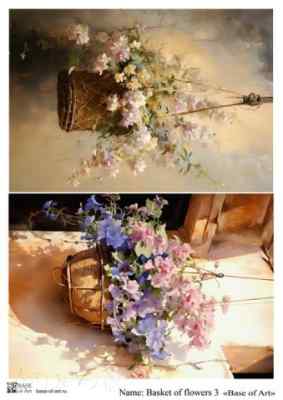Карта для декупажа А4 BASKET OF FLOWERS 3