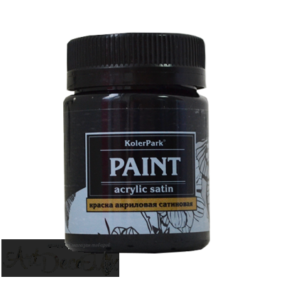 Краска акриловая сатиновая, 50мл. Черная