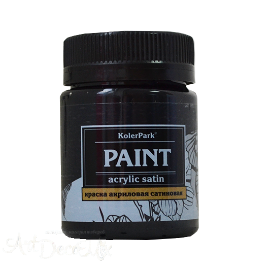 Краска акриловая сатиновая, 50мл. Черная