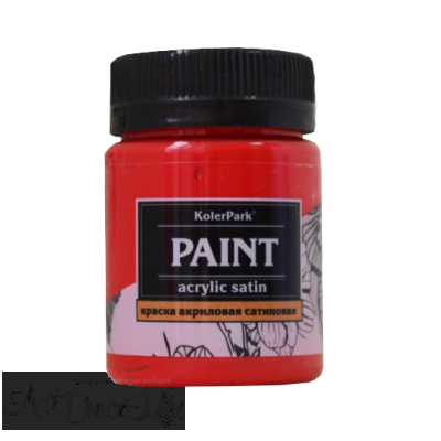 Краска акриловая сатиновая, 50мл. Красная