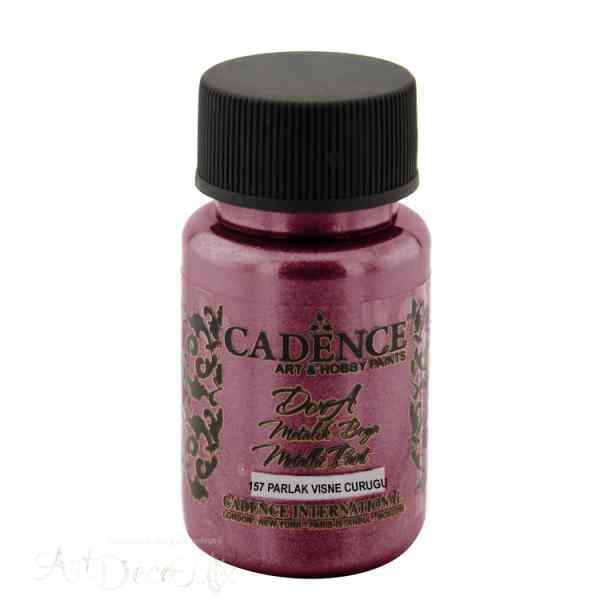 Краска акриловая, металлик, "Dora", CADENCE, бриллиантовый блеск, 50 мл, цвет 157 Ярко-бордовый