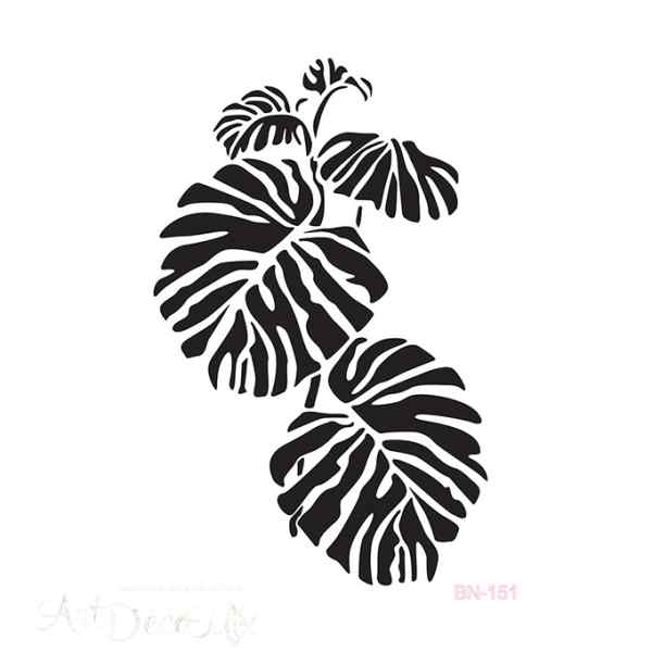  STENCIL TEMPLATE трафарет пластиковый "Монстера" BN151 25*36см