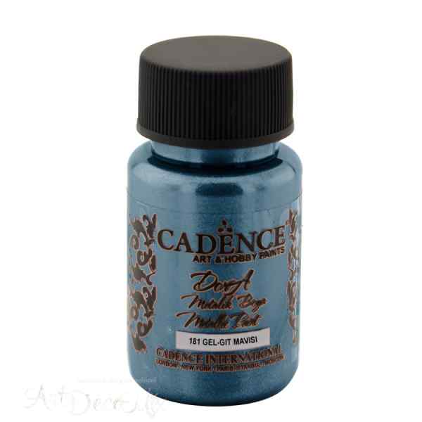 Краска акриловая, металлик, "Dora", CADENCE, бриллиантовый блеск, 50 мл, цвет 181 Приливно-голубой