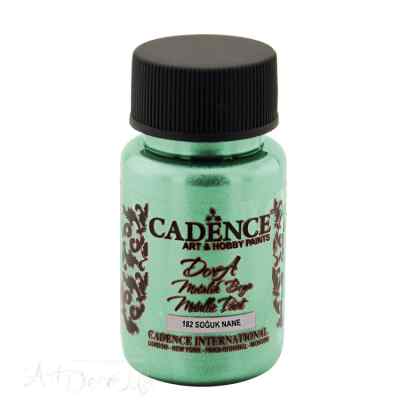 Краска акриловая, металлик, "Dora", CADENCE, бриллиантовый блеск, 50 мл, цвет 182 Холодная мята
