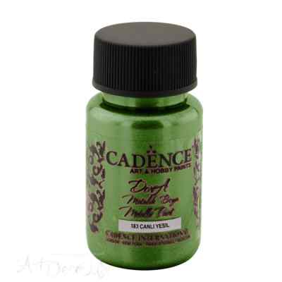 Краска акриловая, металлик, "Dora", CADENCE, бриллиантовый блеск, 50 мл, цвет 183 Яркий зеленый