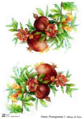 Карта для декупажа А4, Pomegranate 1