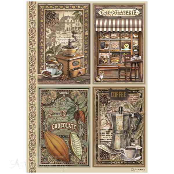БУМАГА РИСОВАЯ STAMPERIA "COFFEE & CHOCOLATE" А4     