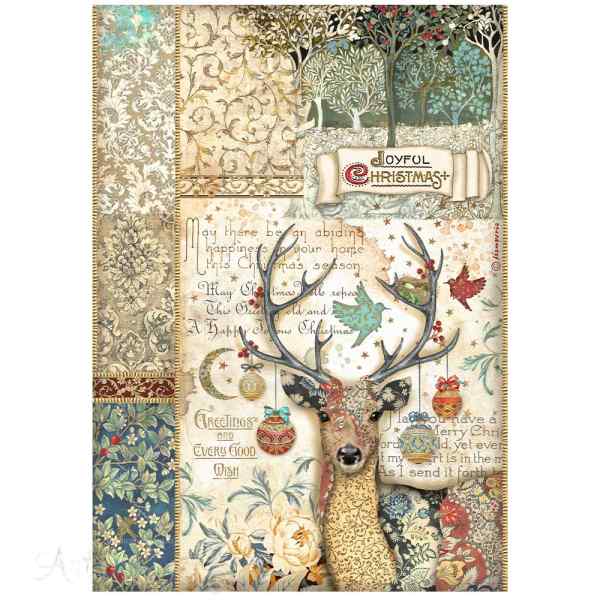 БУМАГА РИСОВАЯ STAMPERIA "Christmas Greetin" А4   