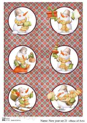 Карта для декупажа А4 New year set 21