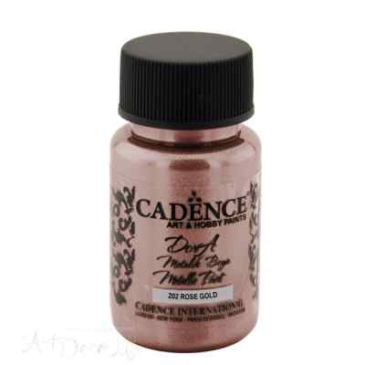 Краска акриловая, металлик, "Dora", CADENCE, бриллиантовый блеск, 50 мл, цвет 202 Золотая роза