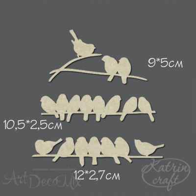 Чипборд "Снегири на ветке" 