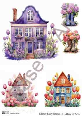 Карта для декупажа А4 FAIRY HOUSE 11