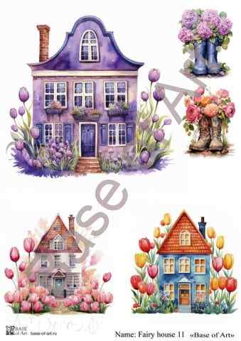 Карта для декупажа А4 FAIRY HOUSE 11