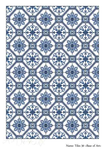 Карта для декупажа А4 Плитка 30, Tiles 30