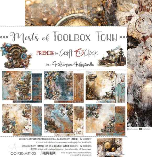 НАБОР БУМАГИ ДЛЯ СКРАПБУКИНГА "MIST OF TOOLBOX TOWN" 30*30см. 6 ЛИСТОВ 