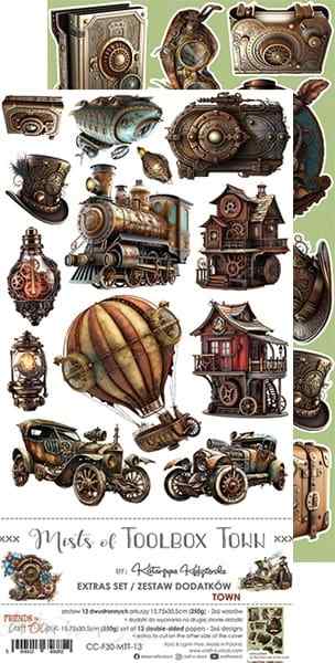 НАБОР БУМАГИ ДЛЯ ВЫРЕЗАНИЯ "MIST OF TOOLBOX TOWN" 15*30см. 6 ЛИСТОВ 