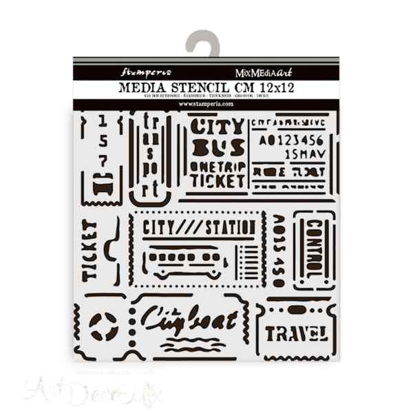 Трафарет "ART OF TRAVELLING", 12*12см. 