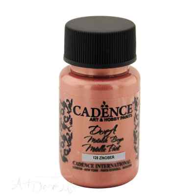Краска акриловая, металлик, "Dora", CADENCE, бриллиантовый блеск, 50 мл, цвет 128 Медно золотой