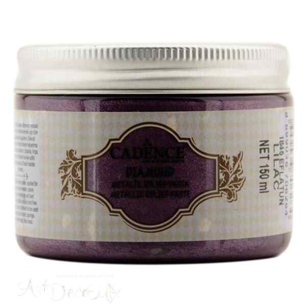 Рельефная паста-металлик Cadence Diamond Metallic Relief Paste, 150 ml. Лиловый