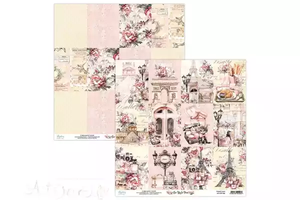 БУМАГА ДЛЯ СКРАПБУКИНГА "SEE YOU IN PARIS" 30*30см.  
