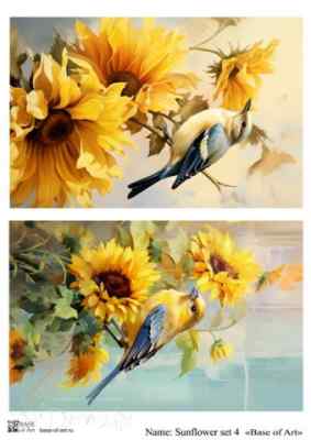 Карта для декупажа А4 SUNFLOWER SET 4