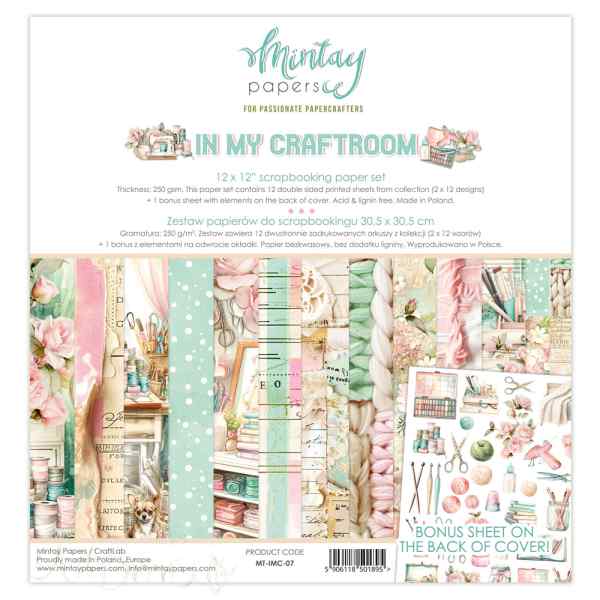 НАБОР БУМАГИ ДЛЯ СКРАПБУКИНГА "IN MY CRAFTROOM" 30*30см. 6 листов