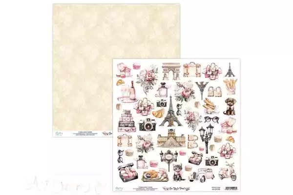 ЛИСТ С ВЫРЕЗАЛКАМИ ДЛЯ СКРАПБУКИНГА "SEE YOU IN PARIS" 30*30см.  