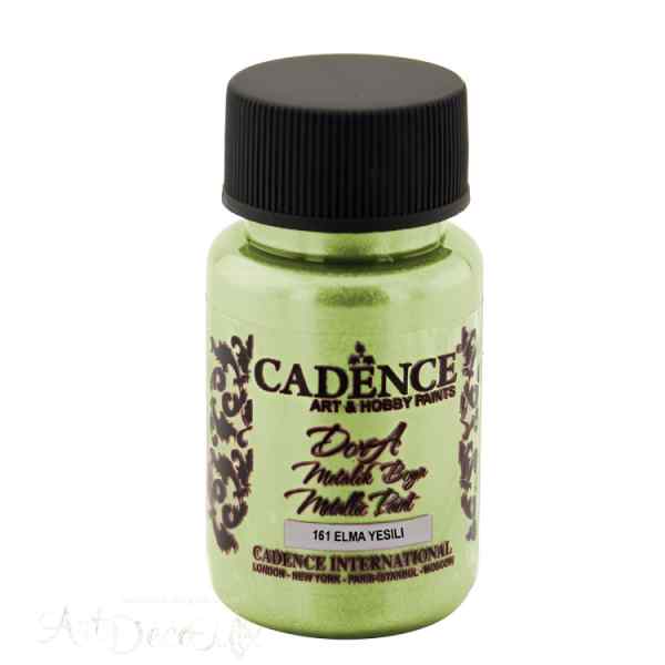 Краска акриловая, металлик, "Dora", CADENCE, бриллиантовый блеск, 50 мл, цвет 161 Зеленое яблоко