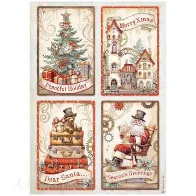 БУМАГА РИСОВАЯ STAMPERIA "Gear Up For Christmas" А4  