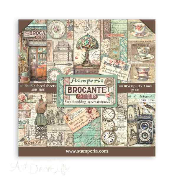 НАБОР БУМАГИ ДЛЯ СКРАПБУКИНГА "BROCANTE ANTIQUES" 30,5*30,5см. 10листов 
