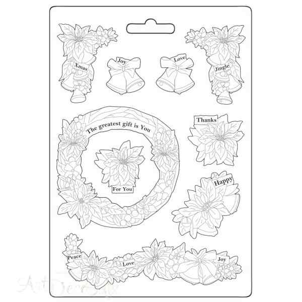 Молд Stamperia "Новогодние колокольчики" А5