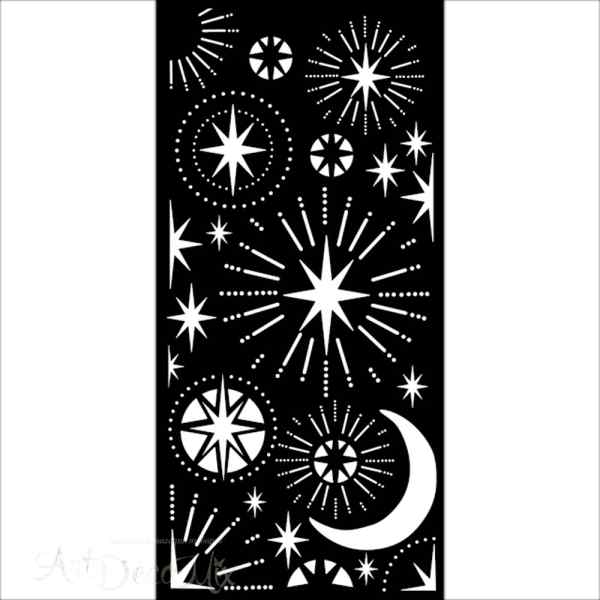 Трафарет "Звезды фантазийные", 12*25см   