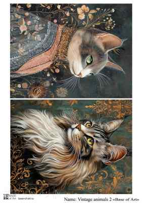 Карта для декупажа А4 Vintage animals 2