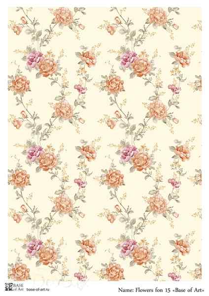 Карта для декупажа А4 Flowers fon 15