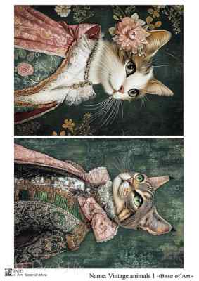 Карта для декупажа А4 Vintage animals 1